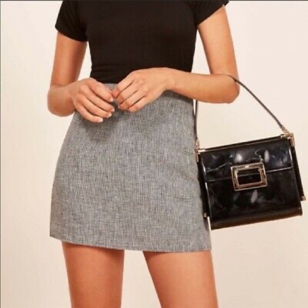 Reformation Donna Skirt in Boston check size 4 NWT
